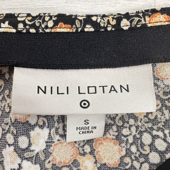 Nili Lotan x Target Liberty Floral Maxi A-Line Skirt Size Small Black Side Slit - Picture 9 of 14